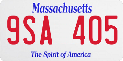 MA license plate 9SA405
