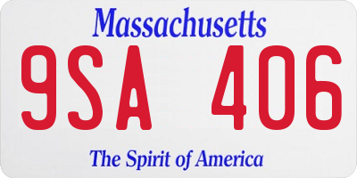 MA license plate 9SA406