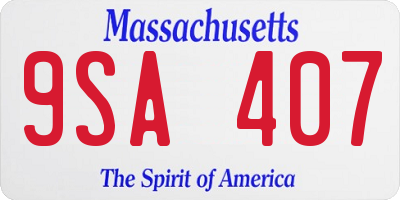 MA license plate 9SA407