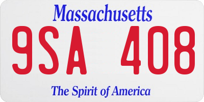 MA license plate 9SA408