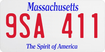 MA license plate 9SA411