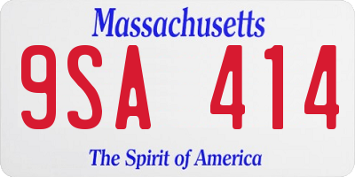 MA license plate 9SA414