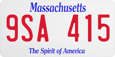 MA license plate 9SA415