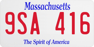 MA license plate 9SA416