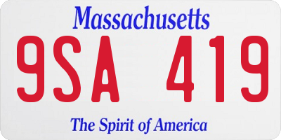 MA license plate 9SA419