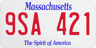 MA license plate 9SA421