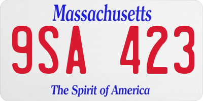 MA license plate 9SA423
