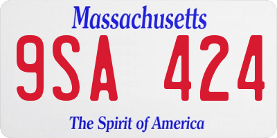 MA license plate 9SA424