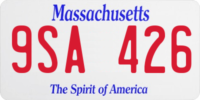 MA license plate 9SA426