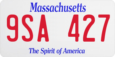 MA license plate 9SA427