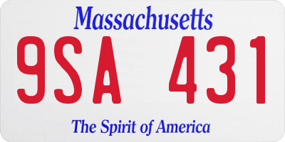 MA license plate 9SA431