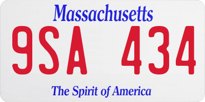 MA license plate 9SA434