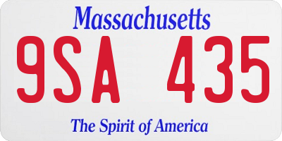 MA license plate 9SA435