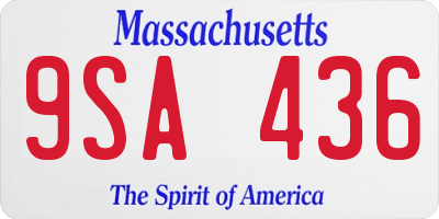 MA license plate 9SA436