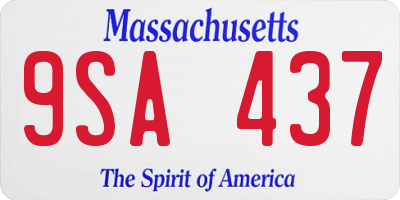 MA license plate 9SA437