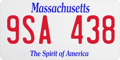 MA license plate 9SA438