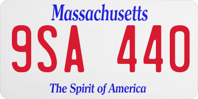 MA license plate 9SA440