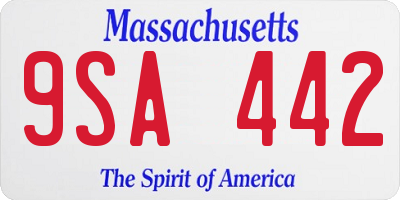 MA license plate 9SA442