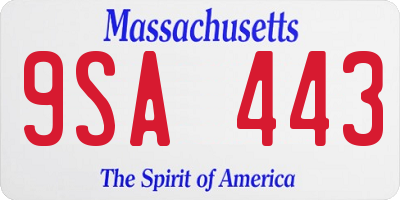 MA license plate 9SA443