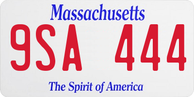 MA license plate 9SA444