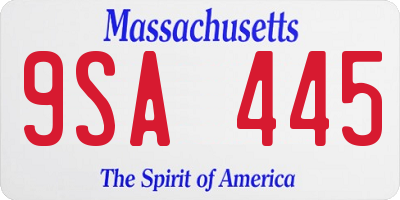 MA license plate 9SA445