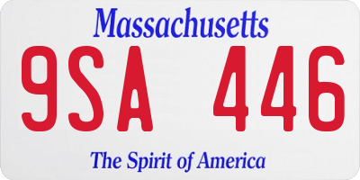 MA license plate 9SA446