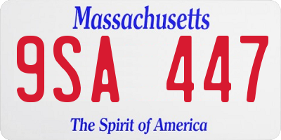 MA license plate 9SA447
