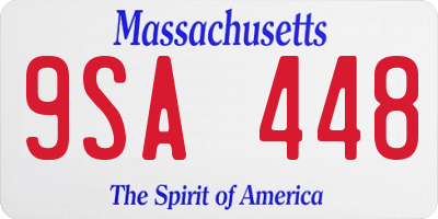 MA license plate 9SA448