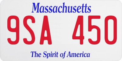 MA license plate 9SA450