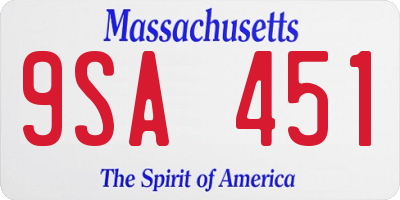 MA license plate 9SA451