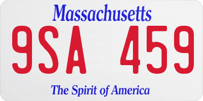 MA license plate 9SA459