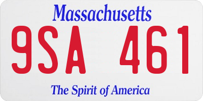 MA license plate 9SA461