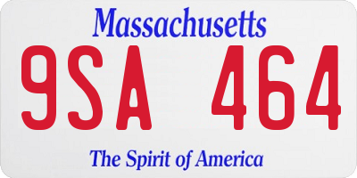 MA license plate 9SA464