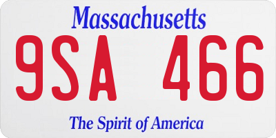 MA license plate 9SA466
