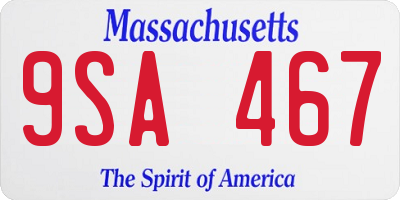 MA license plate 9SA467