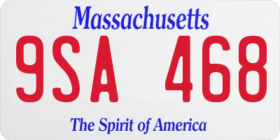 MA license plate 9SA468