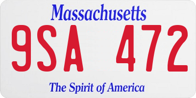 MA license plate 9SA472