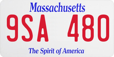 MA license plate 9SA480