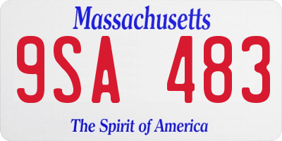 MA license plate 9SA483