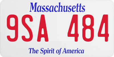 MA license plate 9SA484