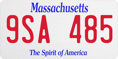 MA license plate 9SA485