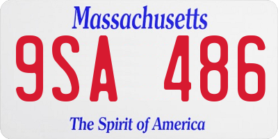 MA license plate 9SA486
