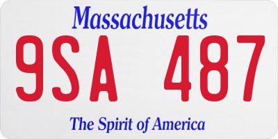 MA license plate 9SA487