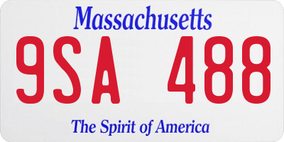 MA license plate 9SA488