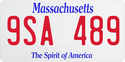 MA license plate 9SA489