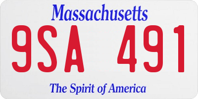 MA license plate 9SA491