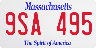 MA license plate 9SA495