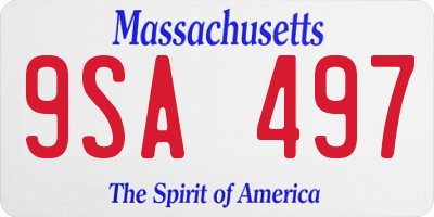 MA license plate 9SA497