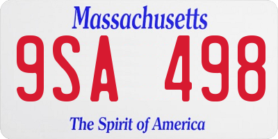 MA license plate 9SA498