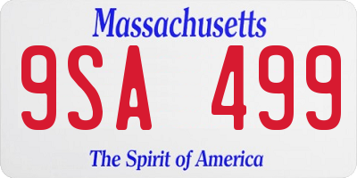 MA license plate 9SA499